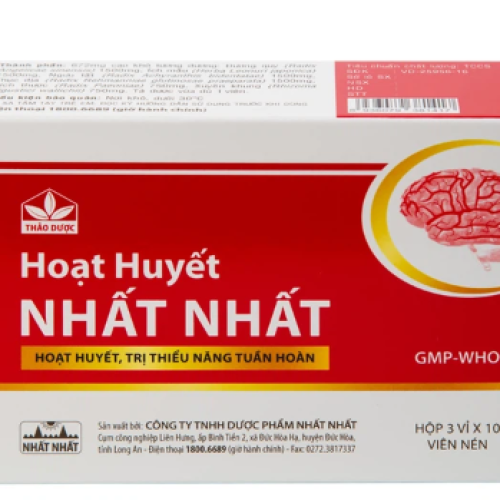 Thuốc Hoạt Huyết Nhất Nhất gi&uacute;p hoạt huyết, trị thiếu năng tuần ho&agrave;n (3 vỉ x 10 vi&ecirc;n)